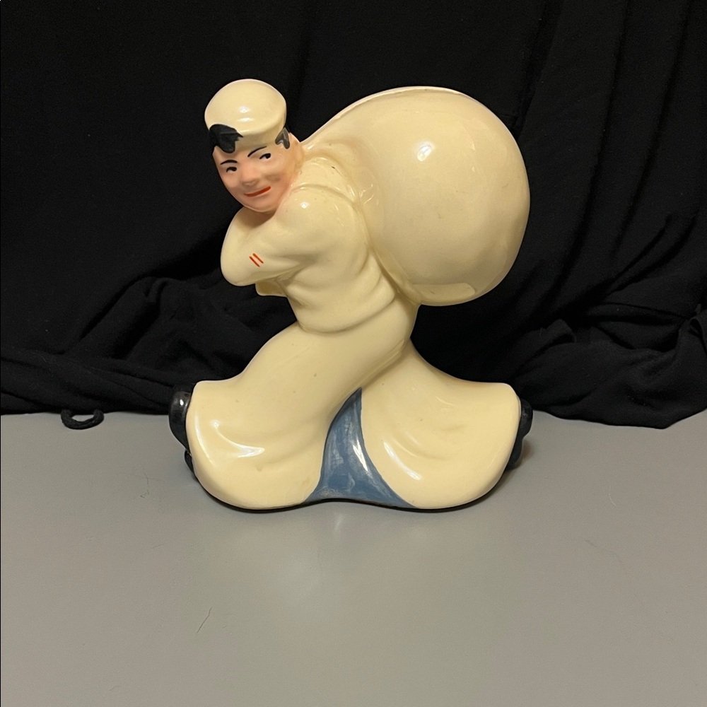 Vintage McCoy Pottery Sailor Bank - promotional Seaman’s Bank item